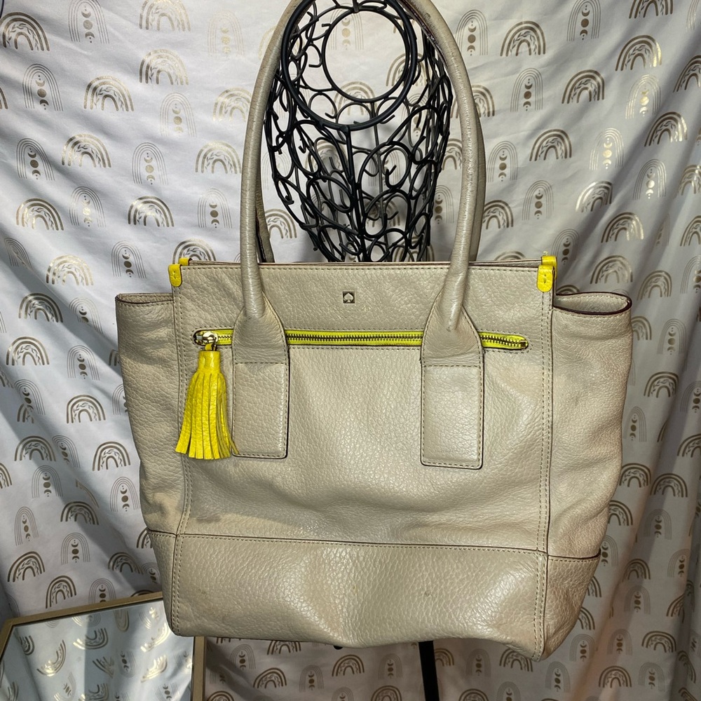 Kate Spade Gray and Yellow Modern Tote